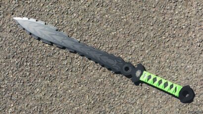 A zombie knife of the type banned in the UK
